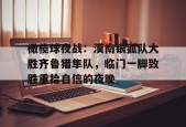 爱游戏体育-橄榄球夜战：漠南银狐队大胜齐鲁猎隼队，临门一脚致胜重拾自信的夜晚的简单介绍